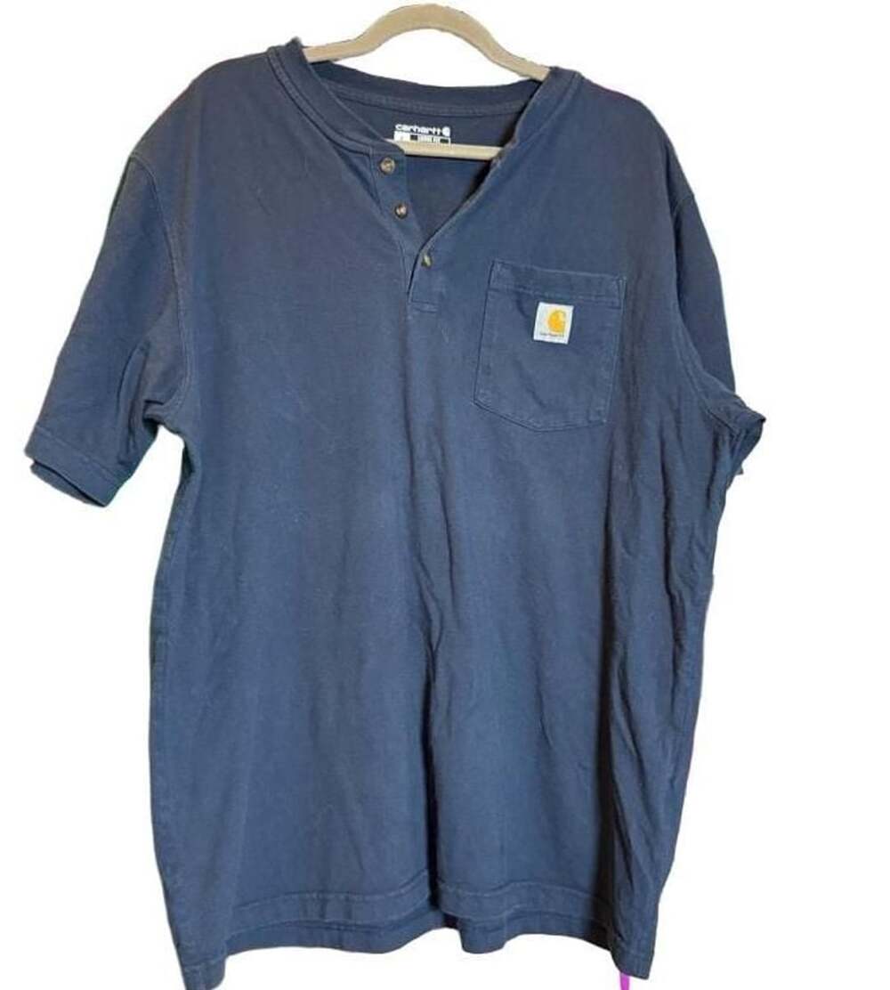 Carhartt Work T-Shirt Loose Fit Short Sleeve Black Cotton Pocket Men's 2XL